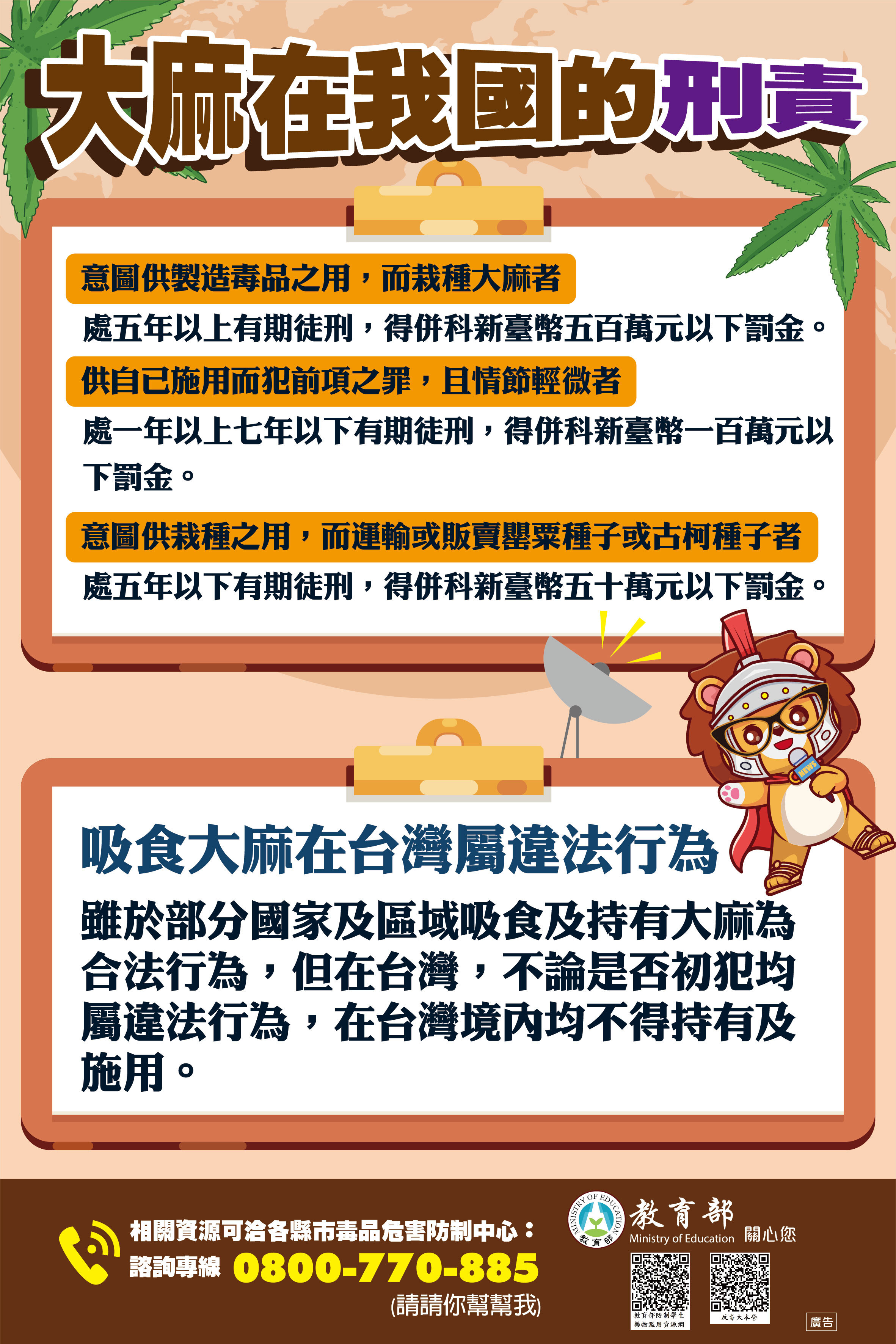 大麻在我國的刑責文宣